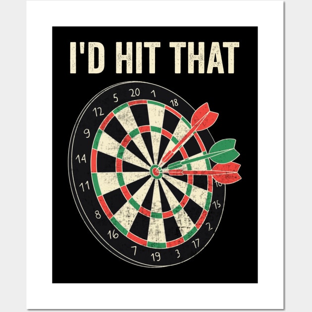 Id Hit That Funny Darts Player Wall Art by Visual Vibes